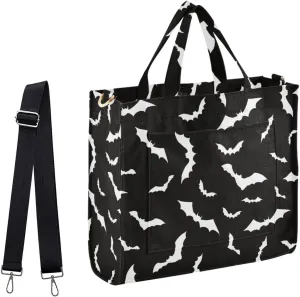 Naanle Chic Pattern Corduroy Satchel Tote Shoulder Bag for Women Weekender Travel Beach Shopping Gym
