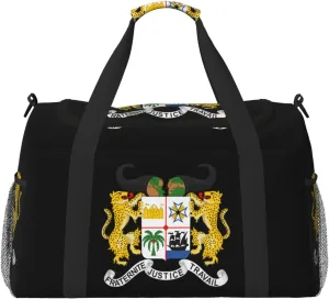 National Emblem Of Benin Travel Duffel Bag Large Foldable Waterproof Overnight Bag For Beach Swim Bags Pool Sports Gym