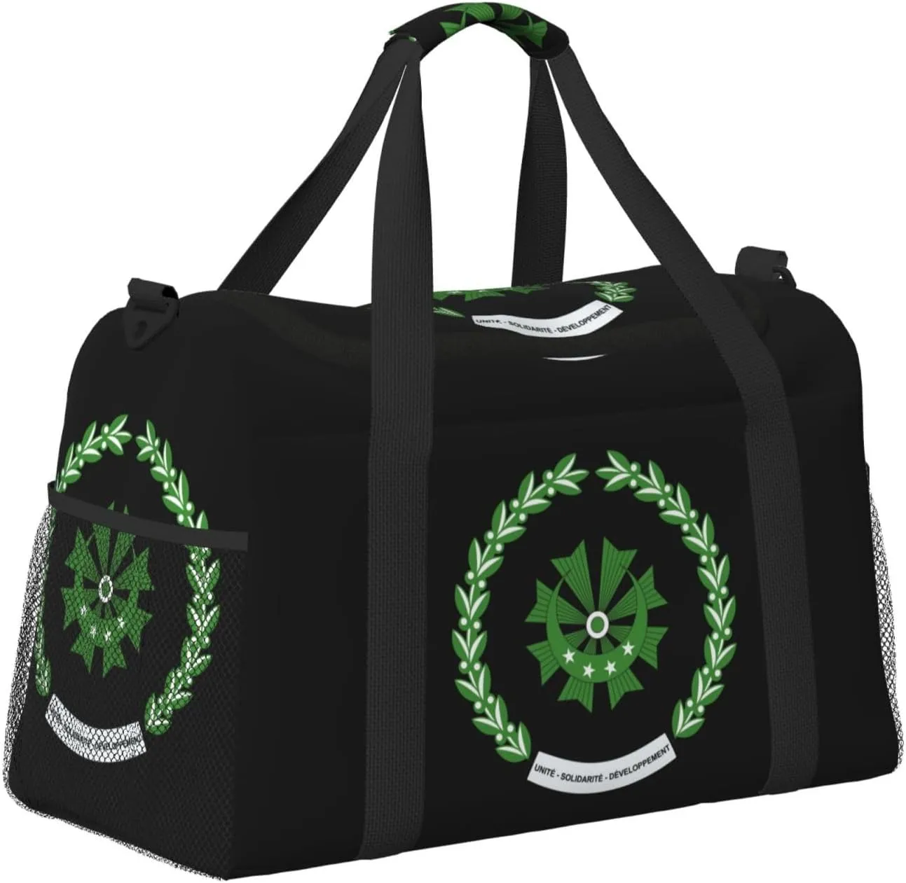 National Emblem Of Comoros Travel Duffel Bag Large Foldable Waterproof Overnight Bag For Beach Swim Bags Pool Sports Gym