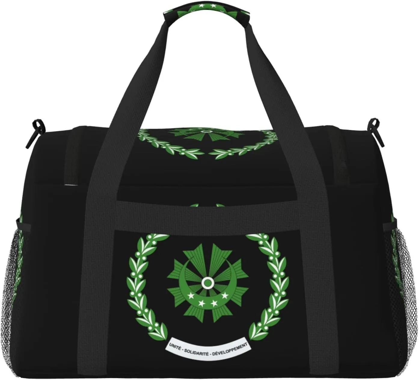 National Emblem Of Comoros Travel Duffel Bag Large Foldable Waterproof Overnight Bag For Beach Swim Bags Pool Sports Gym