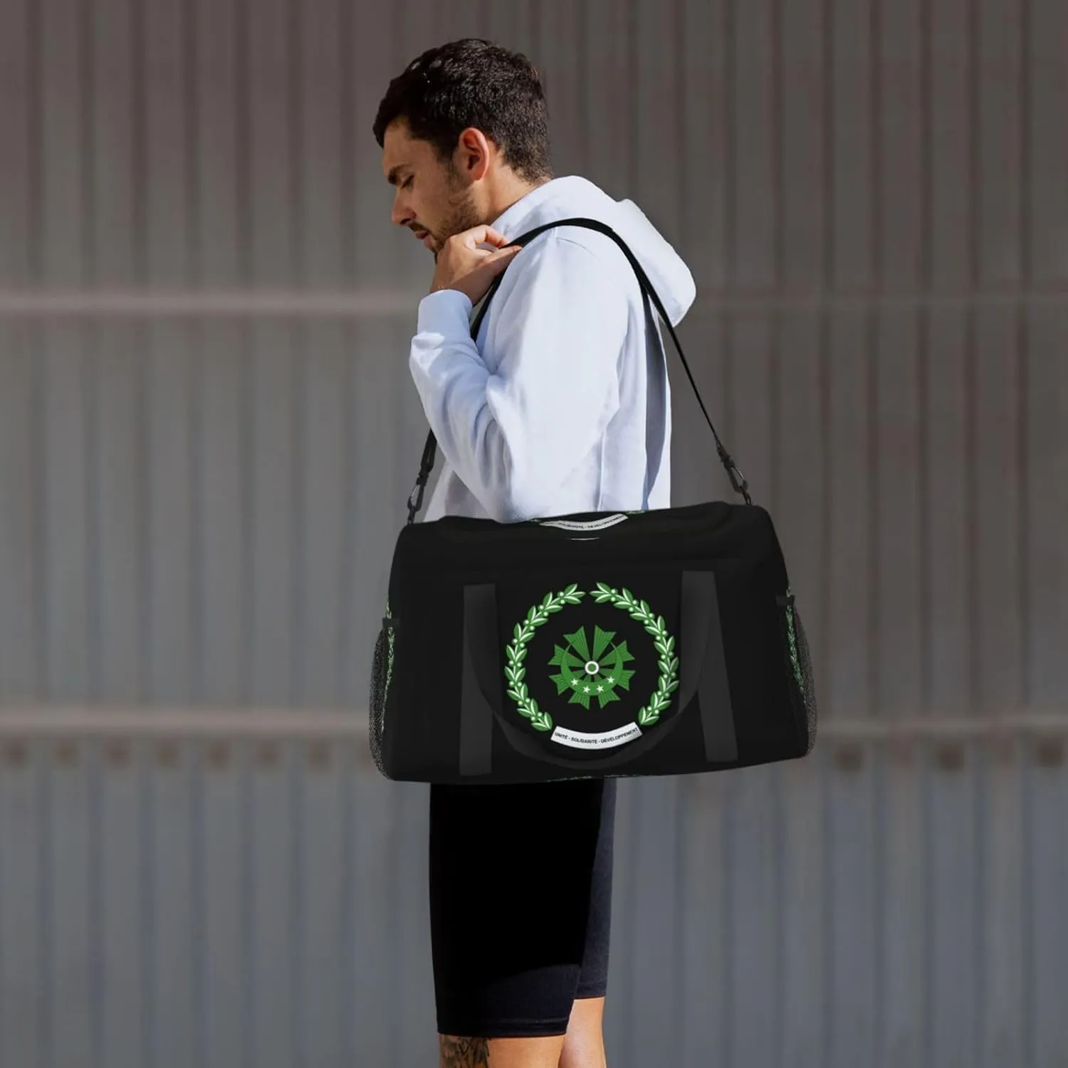 National Emblem Of Comoros Travel Duffel Bag Large Foldable Waterproof Overnight Bag For Beach Swim Bags Pool Sports Gym