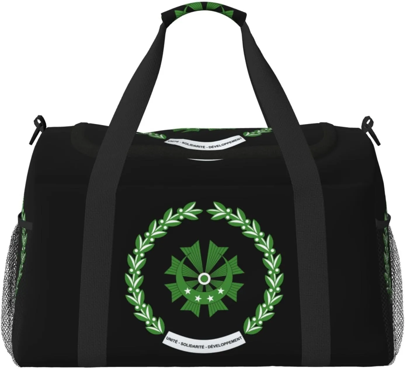 National Emblem Of Comoros Travel Duffel Bag Large Foldable Waterproof Overnight Bag For Beach Swim Bags Pool Sports Gym