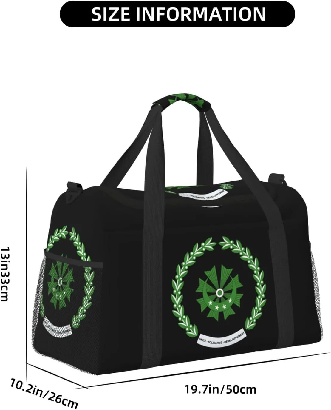 National Emblem Of Comoros Travel Duffel Bag Large Foldable Waterproof Overnight Bag For Beach Swim Bags Pool Sports Gym
