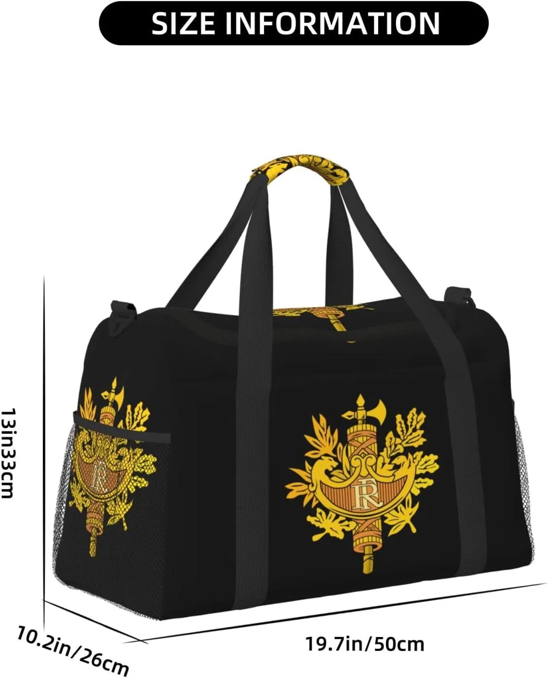 National Emblem Of French Travel Duffel Bag Large Foldable Waterproof Overnight Bag For Beach Swim Bags Pool Sports Gym