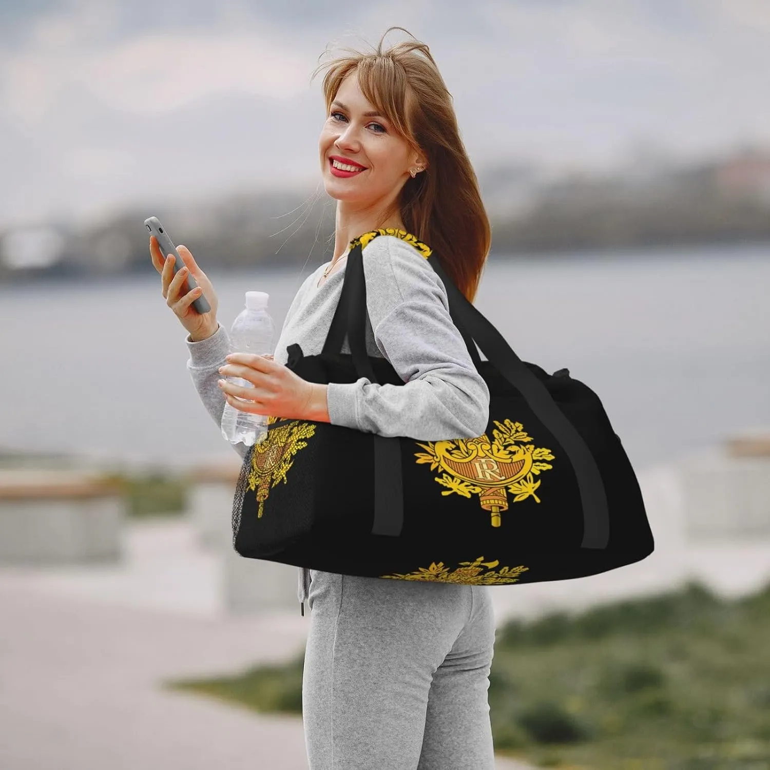 National Emblem Of French Travel Duffel Bag Large Foldable Waterproof Overnight Bag For Beach Swim Bags Pool Sports Gym