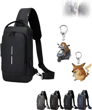 New Carbon Fiber Streamline Anti-Theft Sling Bag, With Password Lock, Suitable For Travel, Office, And Going Out