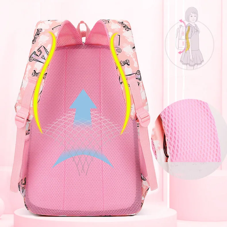 New Letter Print Backpack With Pencil Case Fashion