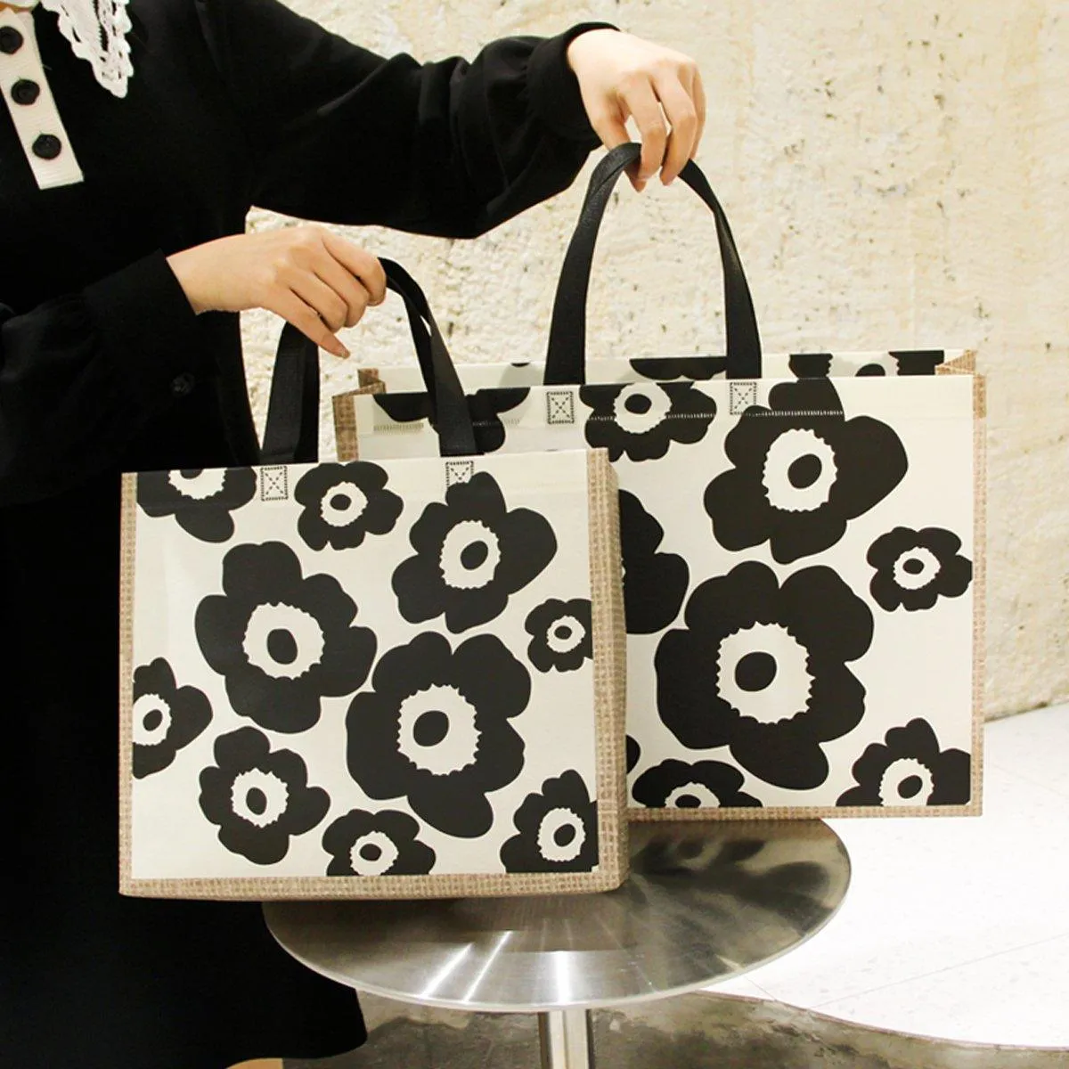 Non-Woven Reusable Shopping Tote Bags 25PCS