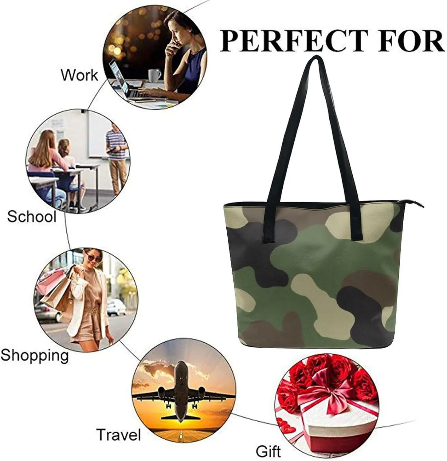 Novelty Handbag for Adults, Women's Large Capacity Tote Bag Laptop Bags with Compartment for Business