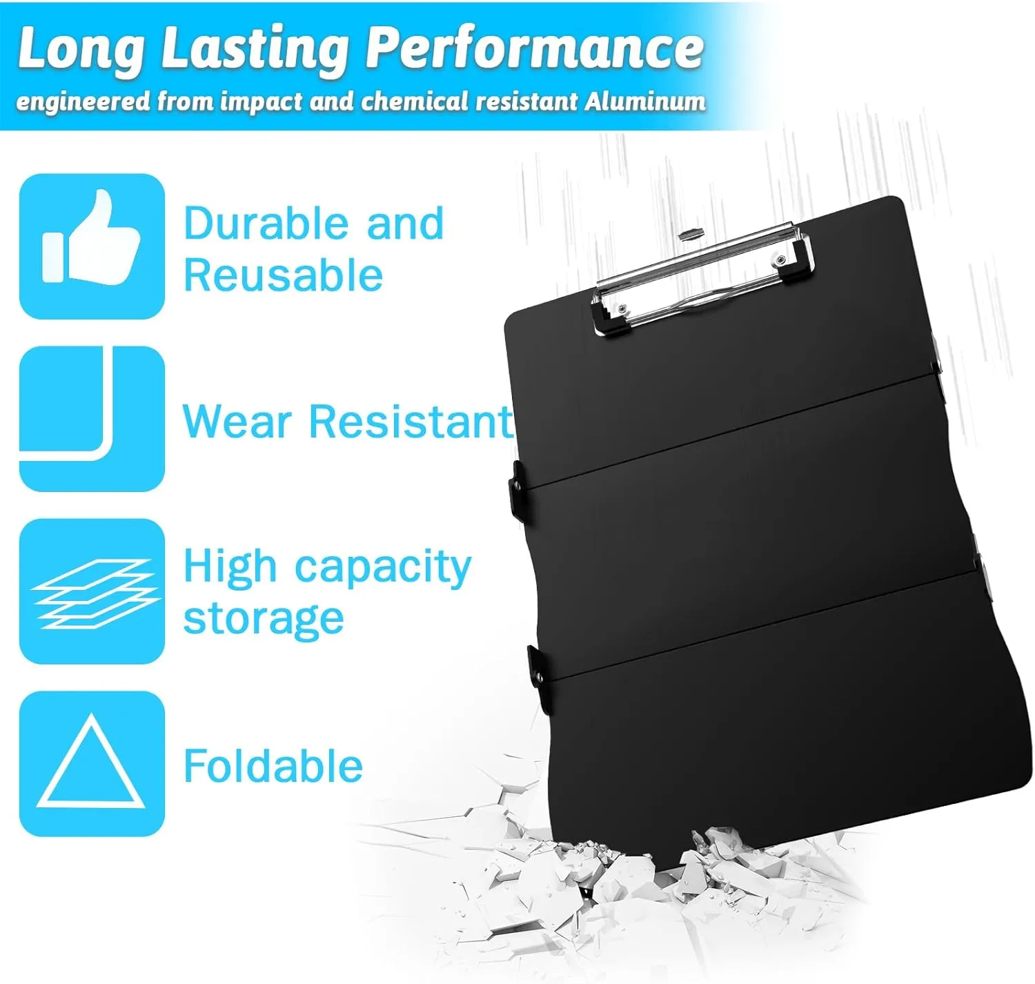Nursing Clipboard Foldable Clipboard Medical: Edition Cheat Sheets Aluminum 3 Layers Foldable Clipboards Nursing Pocket Size Profile Clip Nurse Clipboards Notepad for Nurses Students and Doctors