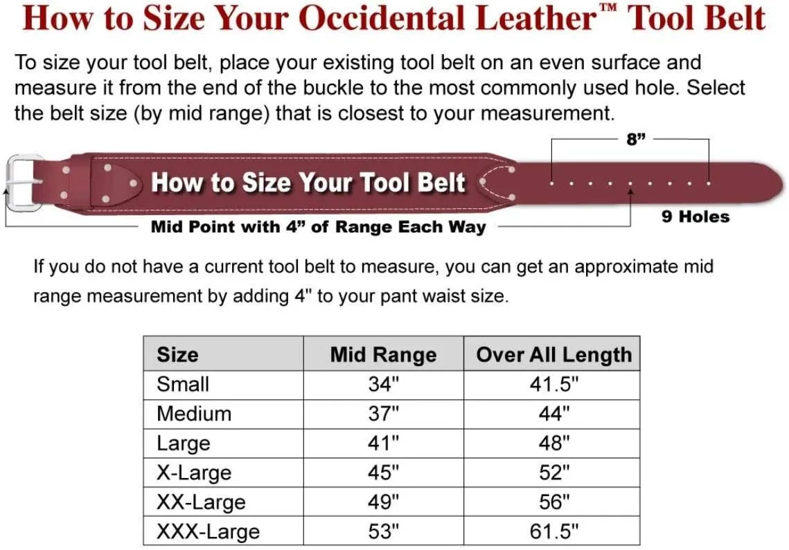 Occidental Leather 5036 XL Leather Pro Electrician Set, 12-oz, 1-pc