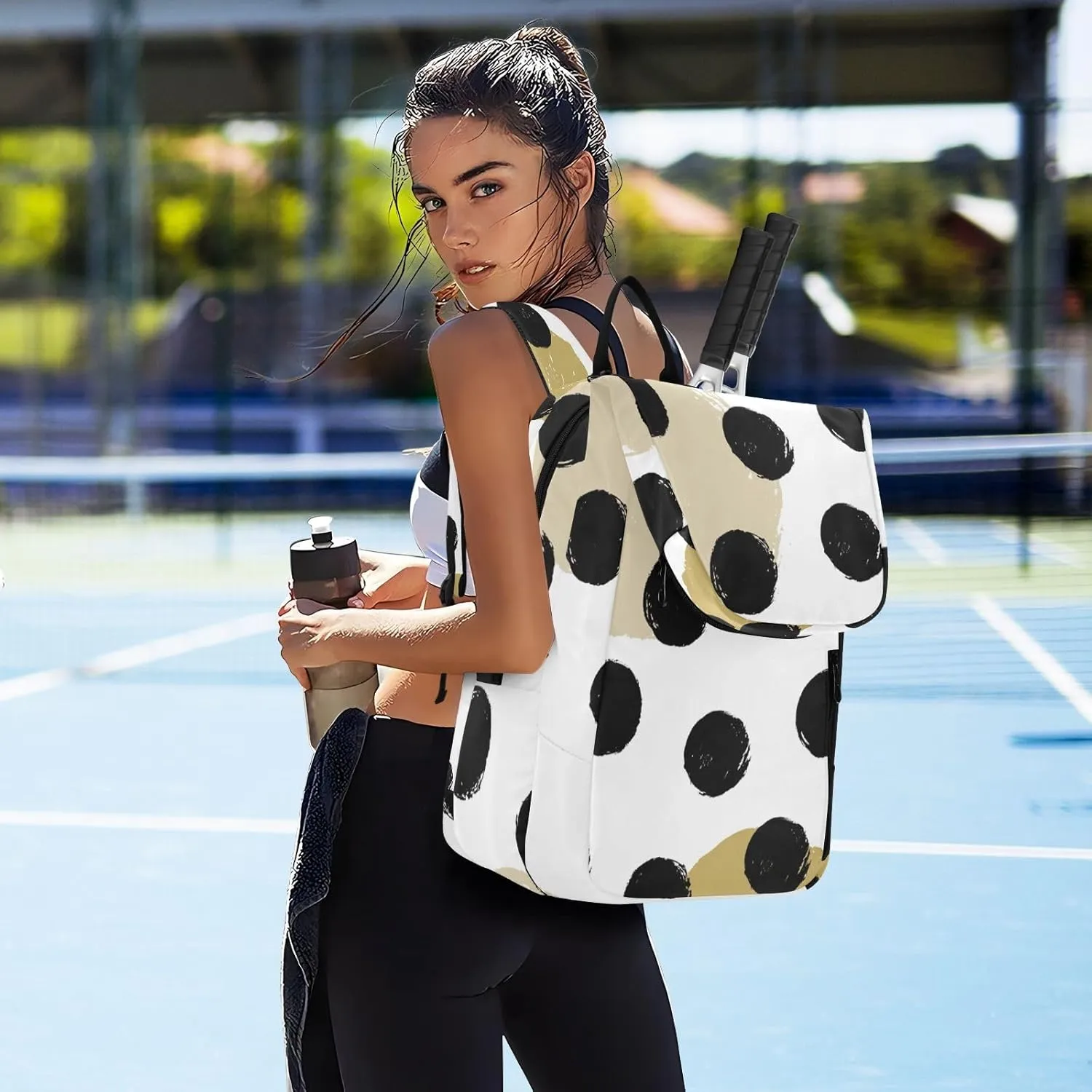 ODAWA Light Salmon Tennis Bag Holds 2 Tennis Rackets Waterproof Tennis Backpack