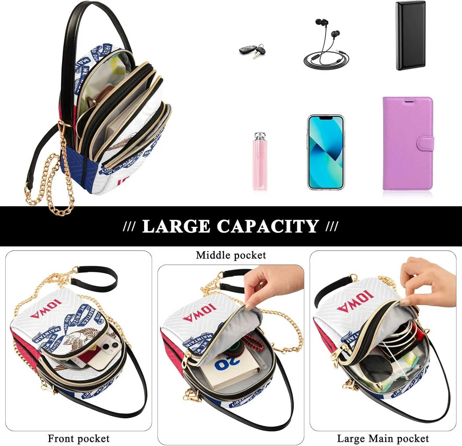 ODAWA Poland Flag Crossbody Sling Bags Bag Crossbody Women Fashion Crossbody Bags for Women
