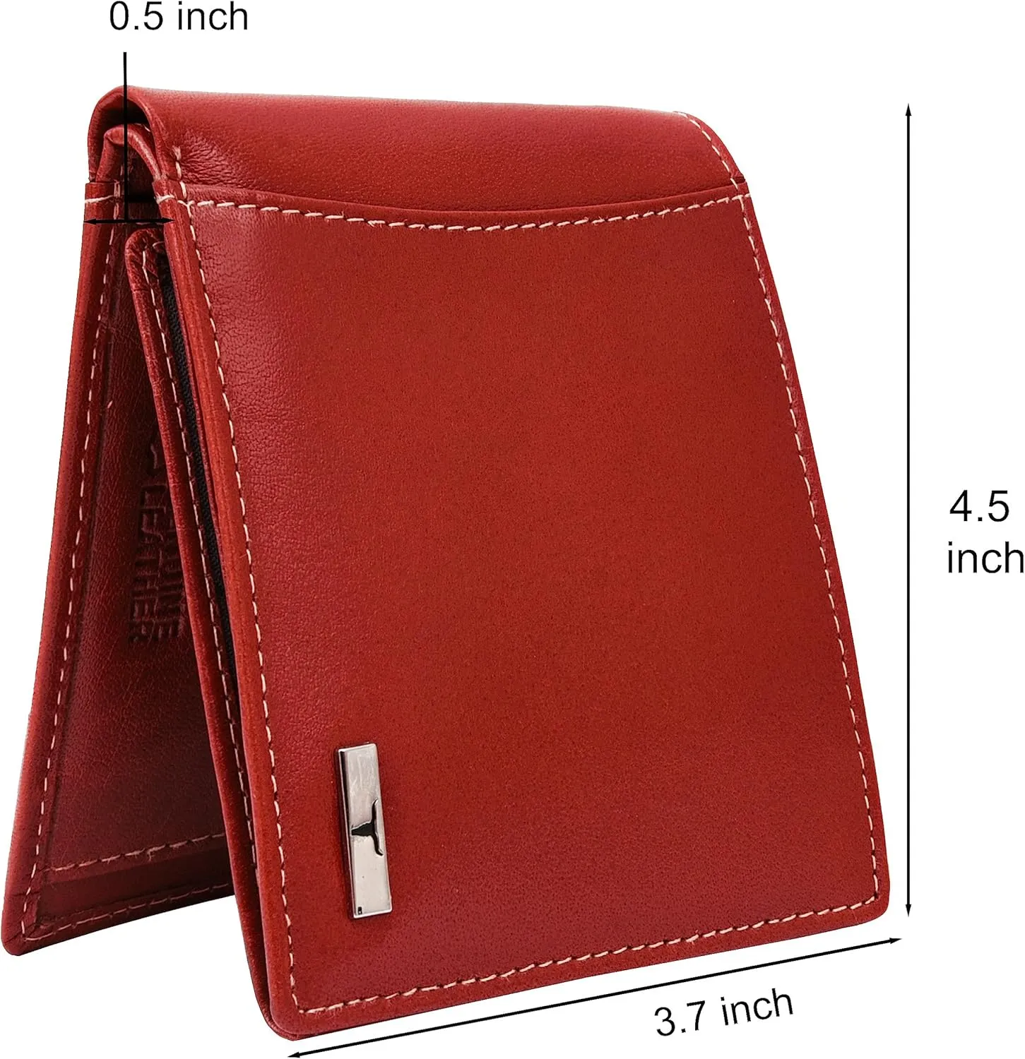 Oliver Leather Wallet for Men, Aniline Red, Contemporary