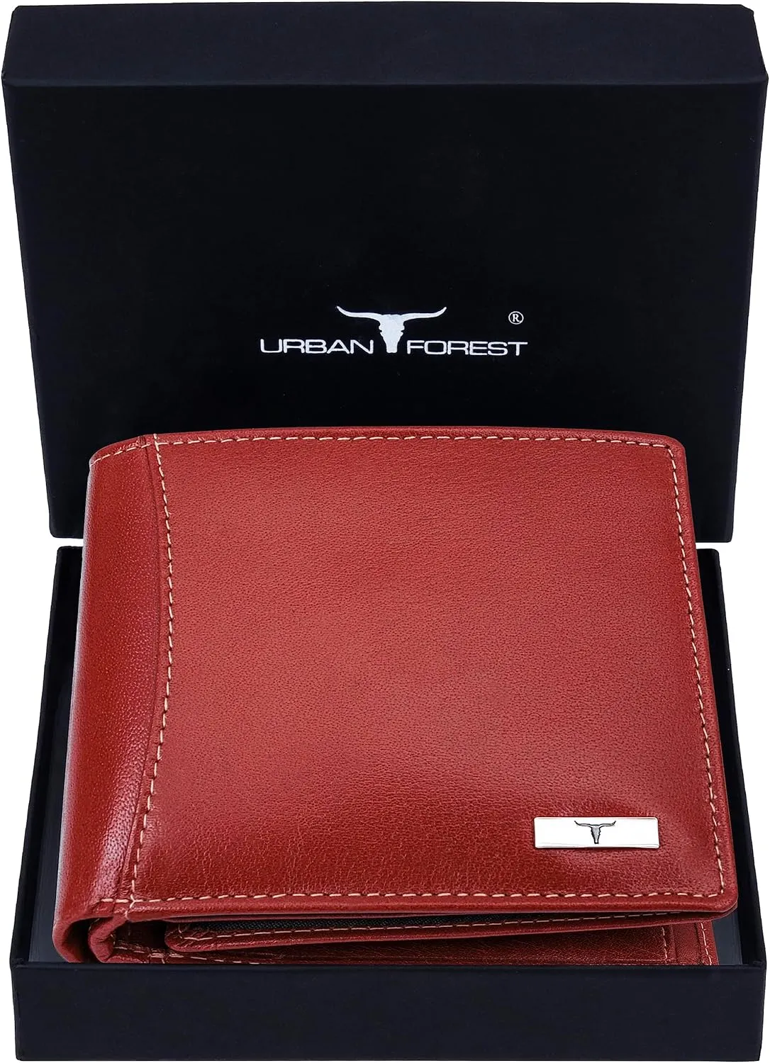 Oliver Leather Wallet for Men, Aniline Red, Contemporary