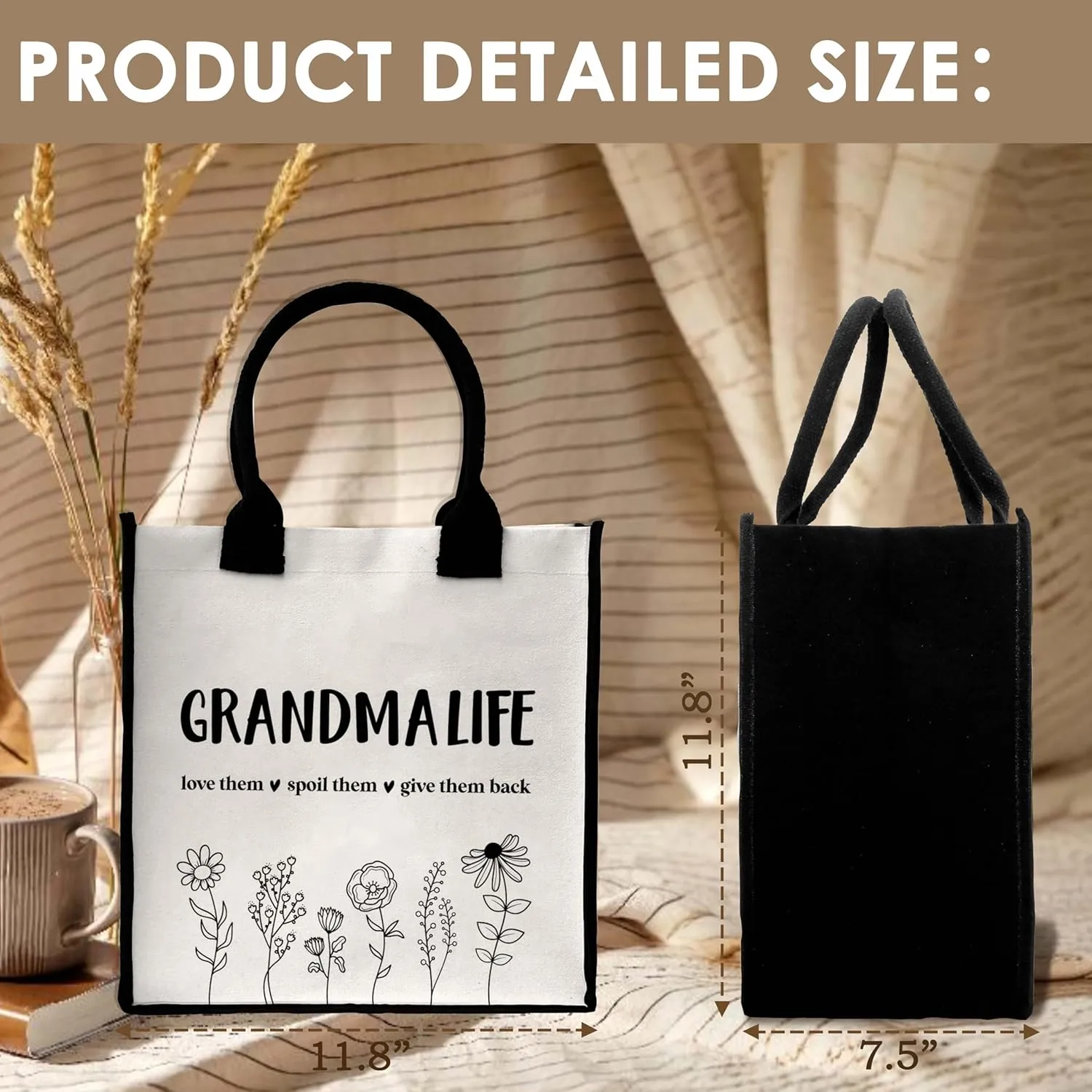 ONDTOM Mom Boss Appreciation Canvas Tote Bag Gifts for Mothers Day, Boss Day, Birthday, Christmas