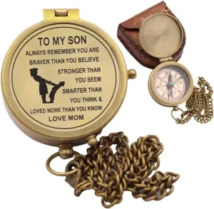 Orca INTERNATIONAL CO.AK 2" Antique Nautical Vintage Directional Magnetic Compass with Famous Scripture