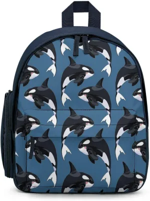 Orca Killer Whales Mini Backpack Small Shoulders Luggage Daypack Business Weekender Bag for Men Women