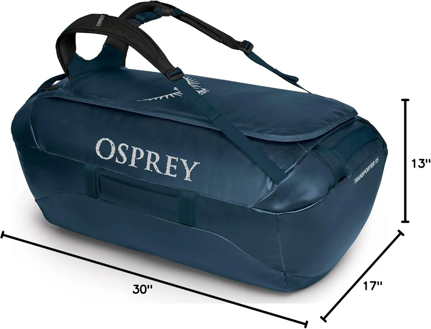 Osprey Transporter 40L Travel Duffel Bag, Black