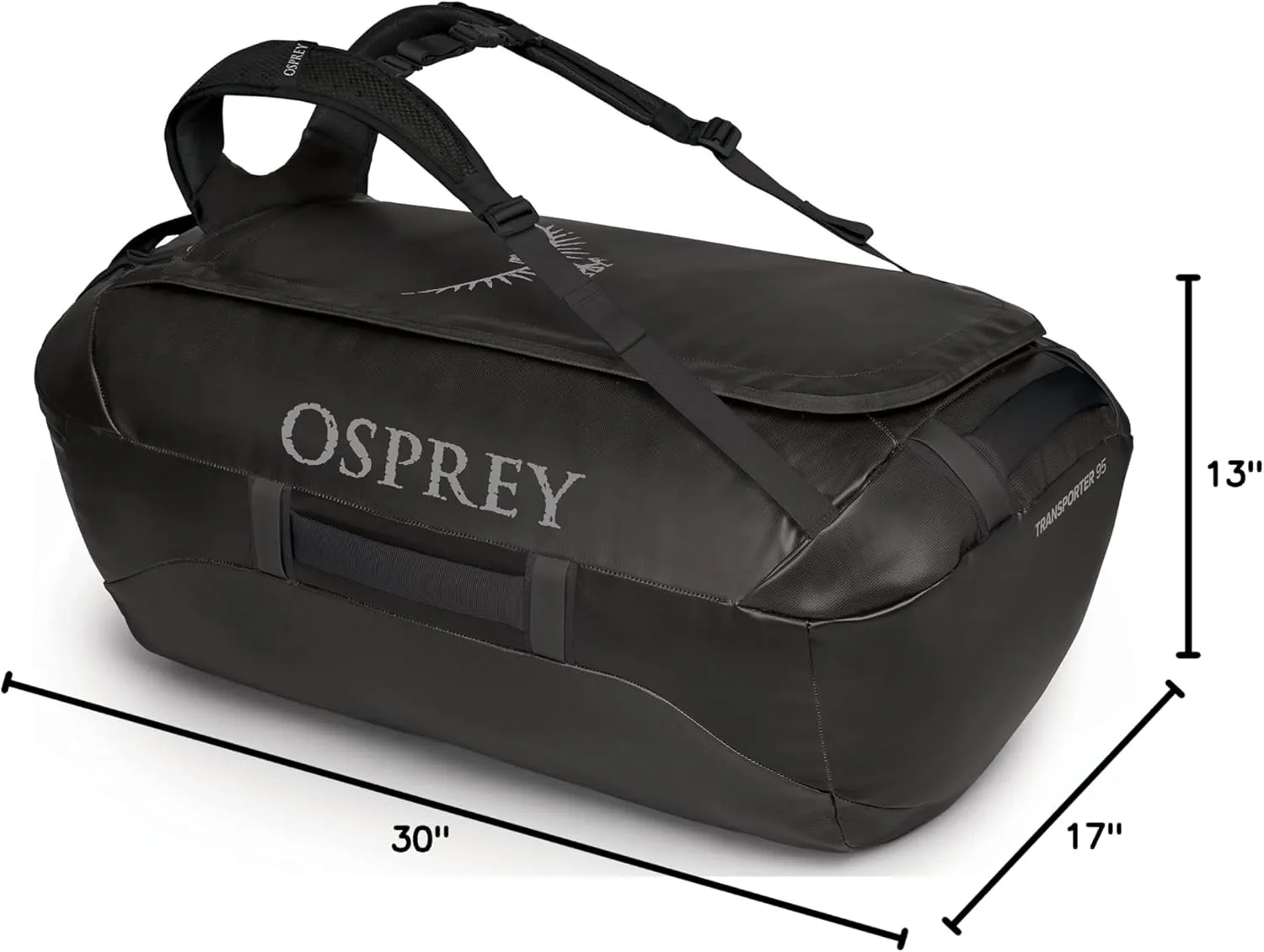 Osprey Transporter 40L Travel Duffel Bag, Black