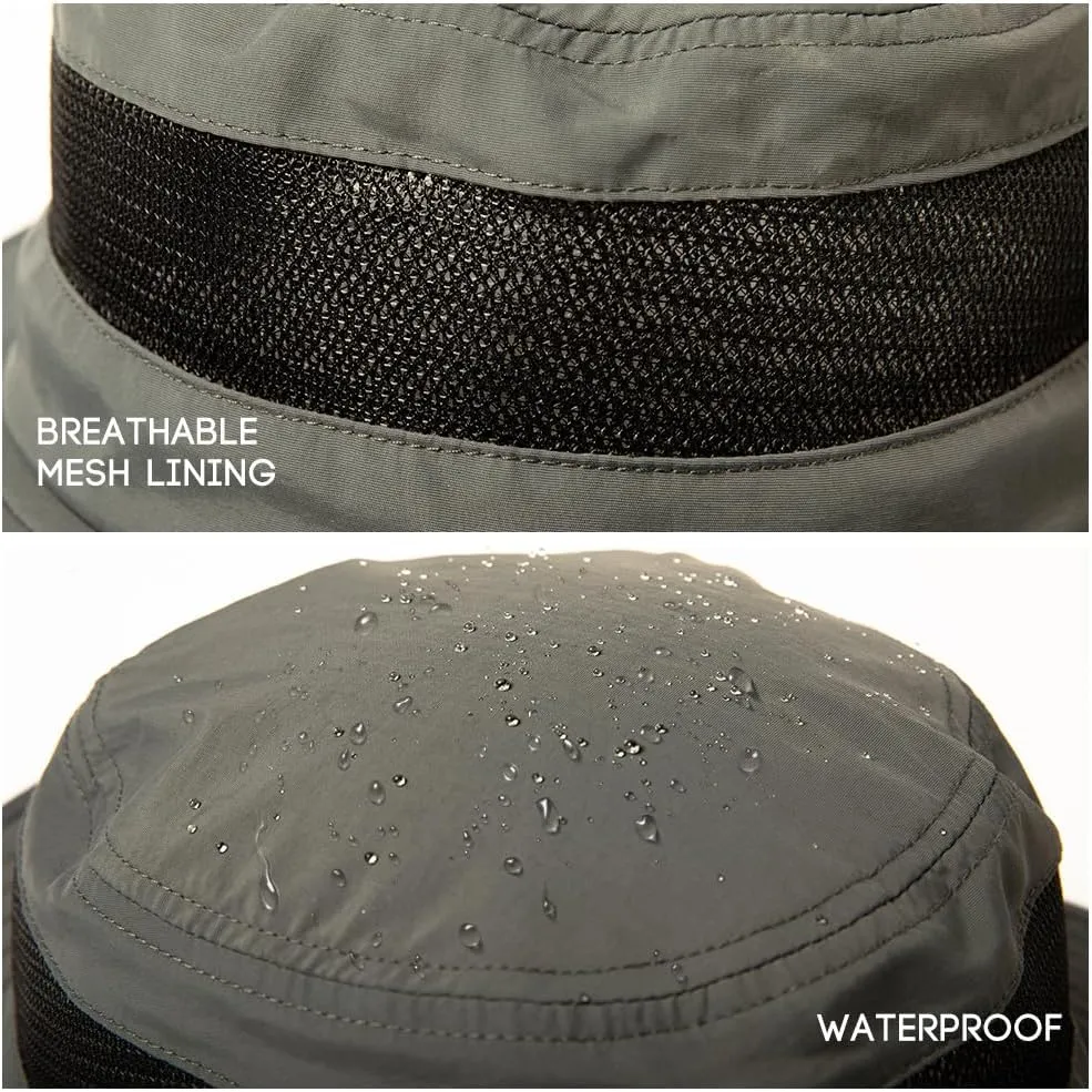 Oversized XL XXL Mens Waterproof UPF50  Golf Bucket Sun Hats Big Head Boonie Safari Wide Brim Fishing