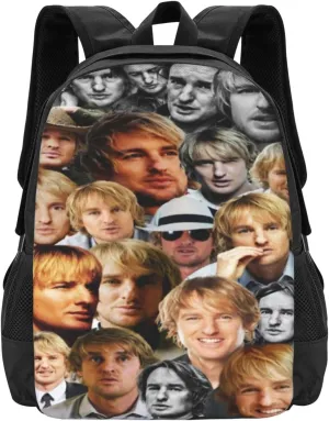 Owen Actor Wilson Backpack Laptop Computer Backpacks Travel Bag Double Shoulder Daypack for Work Hiking 15.6 Inch