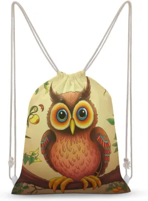 Owl Beliefs Drawstring Backpack for Women Men Drawstring Bag for Travel Swimming Sports Gym Bag