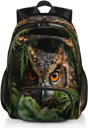 Owl Travel Laptop Backpacks for Women Men, Funny Boho Animals 16.7" Waterproof Back Pack Casual Daypack for Travel
