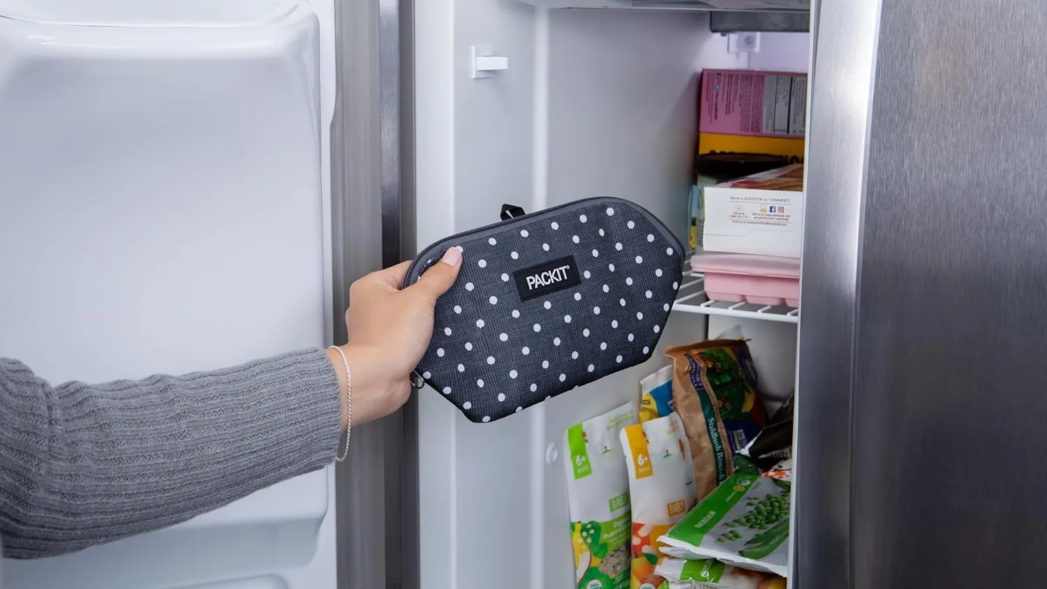 PackIt Freezable Snack Bag, Built with EcoFreeze Technology, Foldable, Reusable, Zip Closure Locks in Cool Dry Air, Perfect for Babies, Kids, Adults of all Ages, and Fresh Snacks On the Go