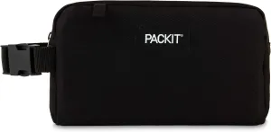 PackIt Freezable Snack Box, Black, Built with EcoFreeze Technology, Collapsible, Reusable, Zip Closure with Buckle Handle, Perfect All Ages and Fresh Snacks on the go