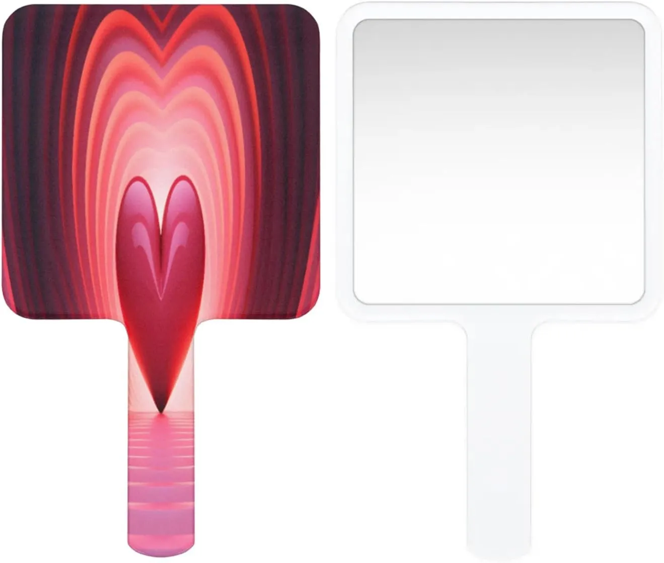 Pardick Compact Square Handheld Travel Mirror - 6.2x3.6 Inches, Ultra-Portable & Crystal-Clear, Cute Stuff for Women, Dreamy Valentine Love Makeup Mirror