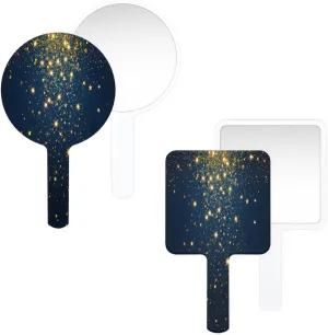 Pardick Compact Square Handheld Travel Mirror - 6.2x3.6 Inches, Ultra-Portable & Crystal-Clear, Cute Stuff for Women, Starry Star Sky Makeup Mirror