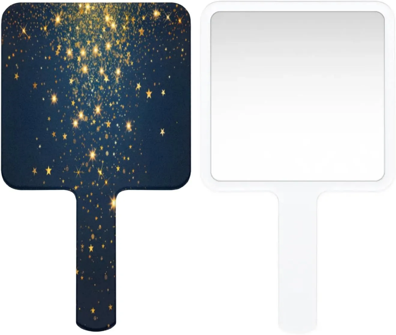 Pardick Compact Square Handheld Travel Mirror - 6.2x3.6 Inches, Ultra-Portable & Crystal-Clear, Cute Stuff for Women, Starry Star Sky Makeup Mirror