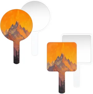 Pardick Compact Square Handheld Travel Mirror - 6.2x3.6 Inches, Ultra-Portable & Crystal-Clear, Cute Stuff for Women, Sunset Mountain Makeup Mirror