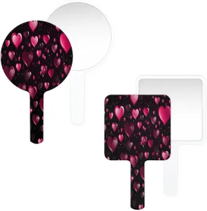Pardick Compact Square Handheld Travel Mirror - 6.2x3.6 Inches, Ultra-Portable & Crystal-Clear, Cute Stuff for Women, Valentine Day Delicate Love Makeup Mirror