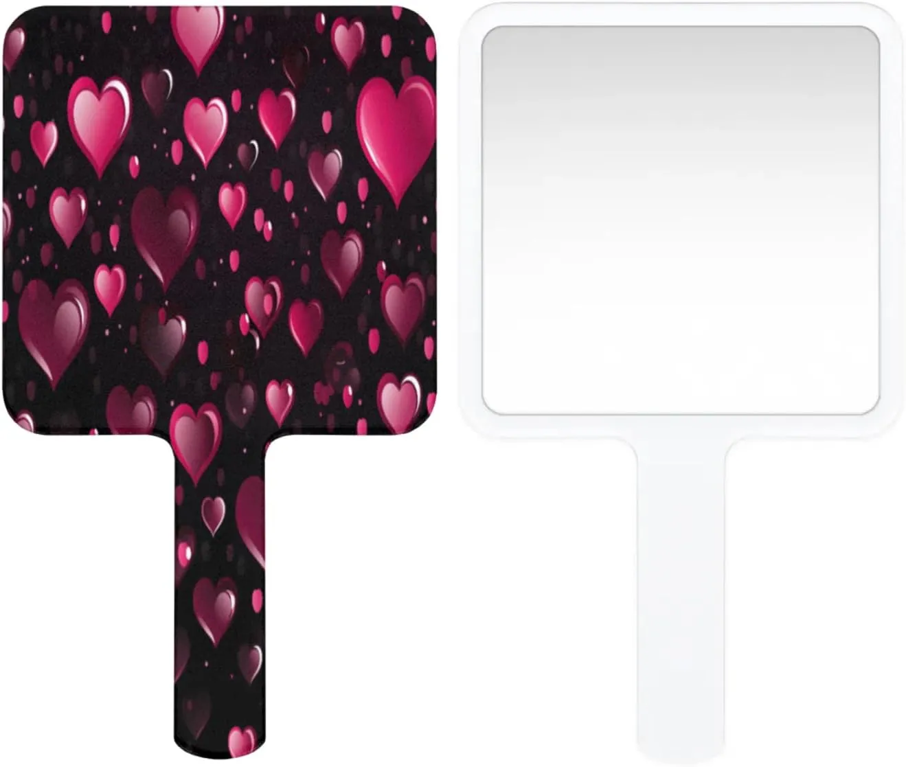 Pardick Compact Square Handheld Travel Mirror - 6.2x3.6 Inches, Ultra-Portable & Crystal-Clear, Cute Stuff for Women, Valentine Day Delicate Love Makeup Mirror