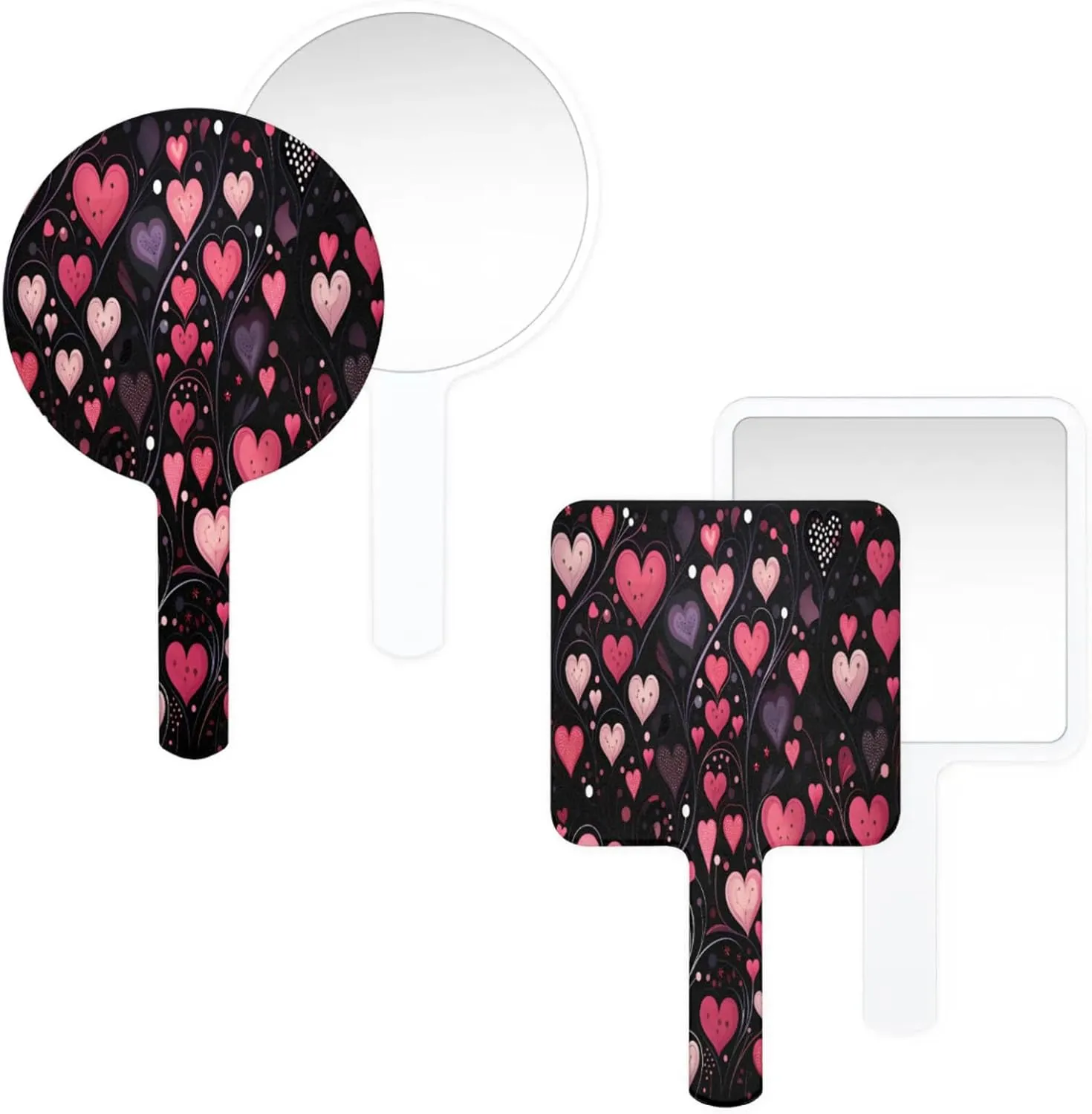 Pardick Compact Square Handheld Travel Mirror - 6.2x3.6 Inches, Ultra-Portable & Crystal-Clear, Cute Stuff for Women, Valentine Day Makeup Mirror