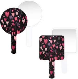 Pardick Compact Square Handheld Travel Mirror - 6.2x3.6 Inches, Ultra-Portable & Crystal-Clear, Cute Stuff for Women, Valentine Day Makeup Mirror