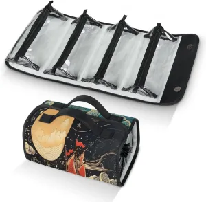 Pardick Japan Ship Travel Toiletry Bag Cosmetic Bag Organizer Foldable Waterproof Makeup Bags with 4 PVC Pouches Clear Travel Organizer Bags for Luggage Business Trip