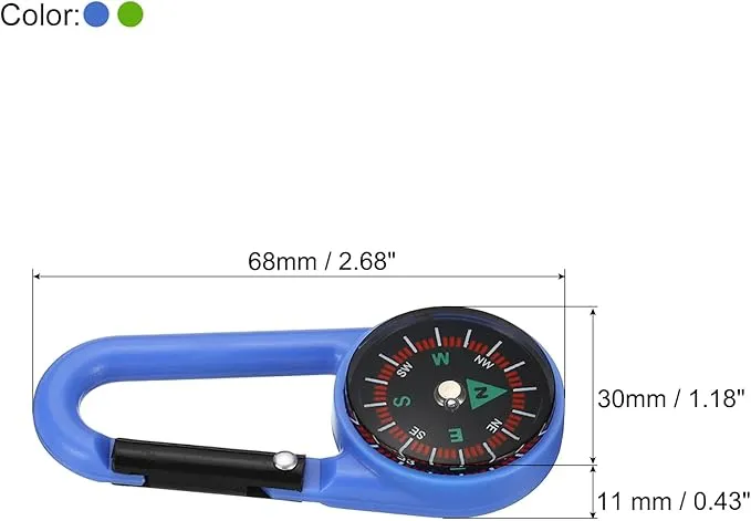 PATIKIL Compass, Buckle Compass Keychain Waterproof Survival Pocket Compass for Hiking
