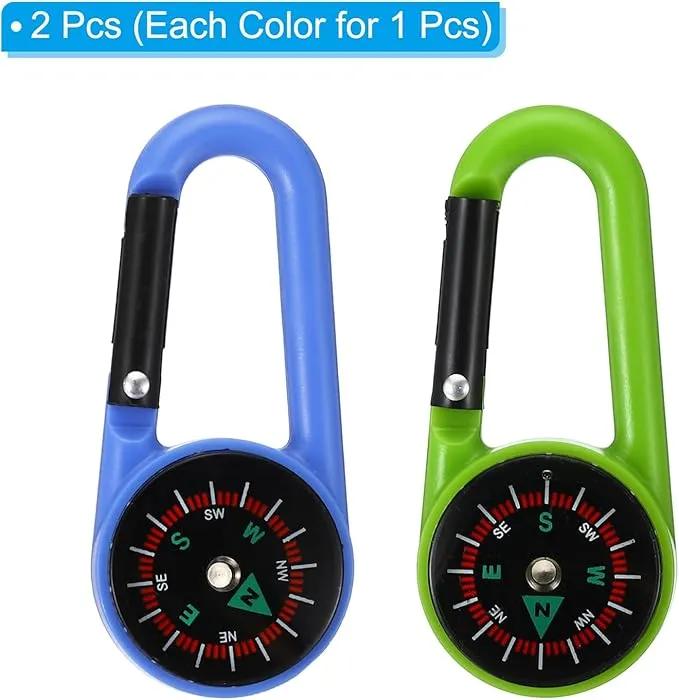 PATIKIL Compass, Buckle Compass Keychain Waterproof Survival Pocket Compass for Hiking
