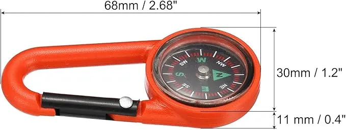 PATIKIL Keychain Compass, Camping Compass with Buckle for Hiking Hunting Travelling Party Favors
