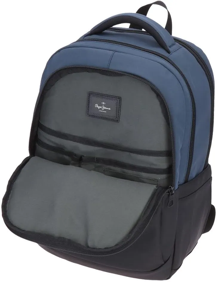 Pepe Jeans Men Laptop Backpack with Two compartments, Blue, Einheitsgröße