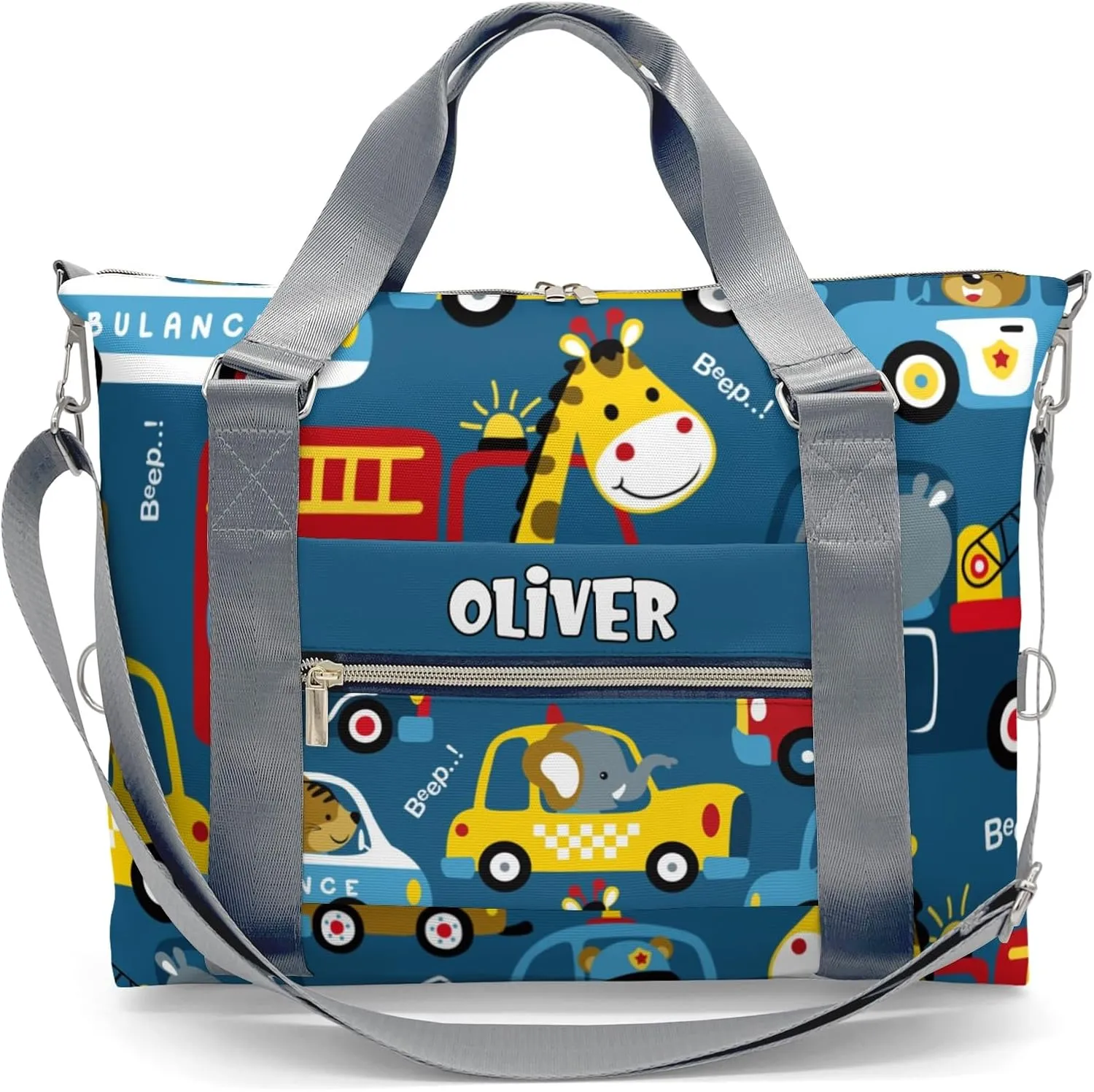 Personalized Animals Drivers Vehicle Car Sport Dance Bag,Custom Duffle Bag Gym Bag Customized Travel Duffel Bag with Name or Text
