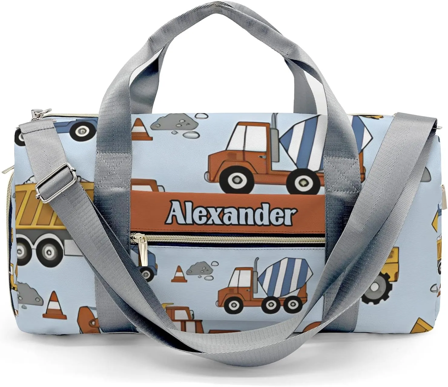 Personalized Cement Truck Forklift Truck Crane Dance Bag Girls Yoga Bag Dance Bag With Name,Patch Travel Duffel Bag Women Cheerleader Bag Sport Duffle Bag for Gym Ballet