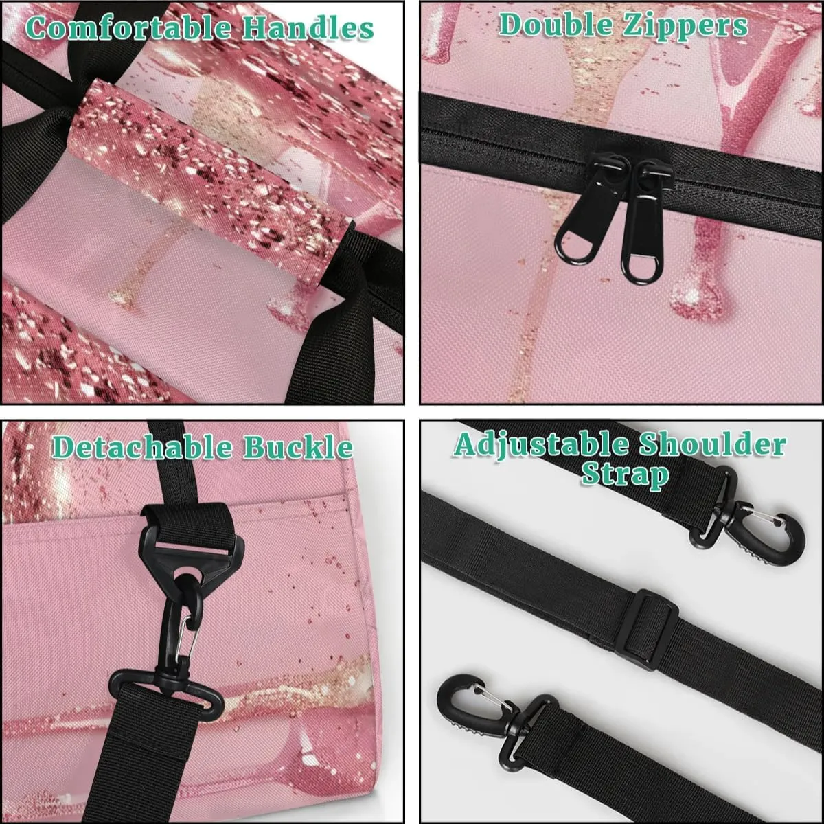 Personalized Cheer Sports Duffle Bag for Cheerleaders, Custom Cheerleading Gym Bags for Women, Fluid Glitter Customized Cheer Duffel Bag with Name Overnight Weekender Bags