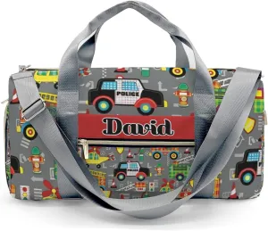 Personalized City Cartoon Car Plane Truck Road Dance Bag Girls Yoga Bag Dance Bag With Name,Patch Travel Duffel Bag Women Cheerleader Bag Sport Duffle Bag for Gym Ballet