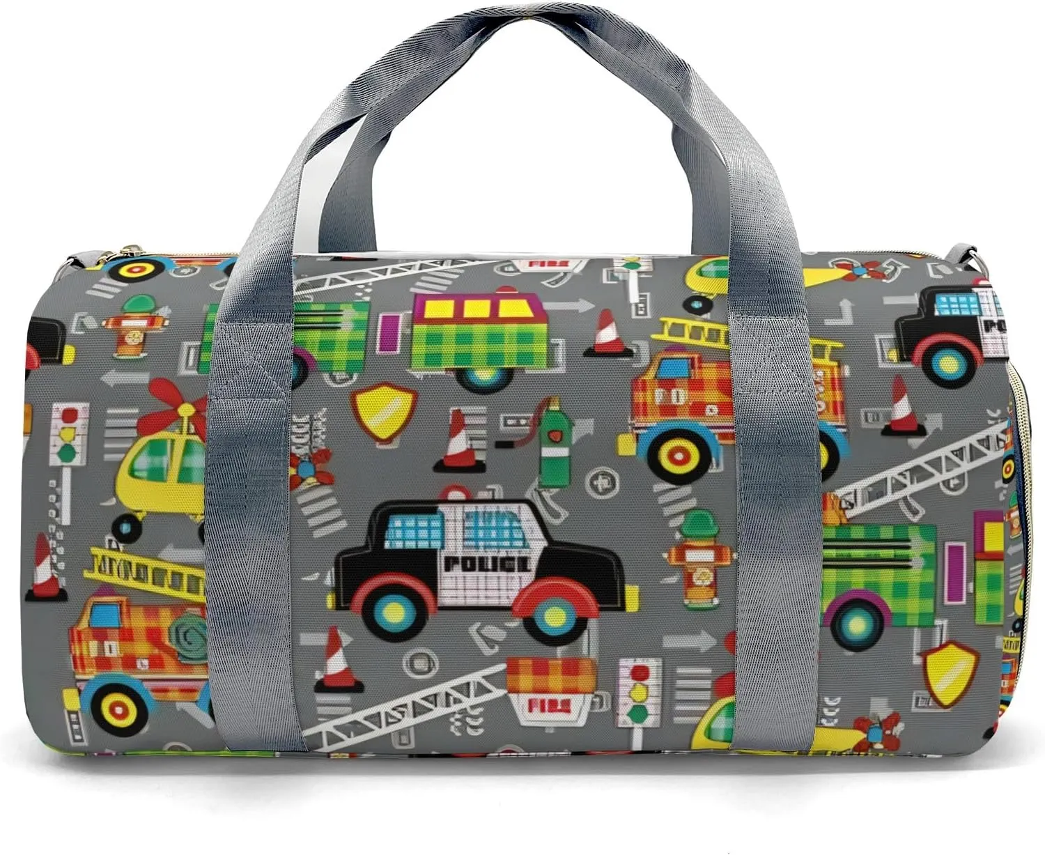 Personalized City Cartoon Car Plane Truck Road Dance Bag Girls Yoga Bag Dance Bag With Name,Patch Travel Duffel Bag Women Cheerleader Bag Sport Duffle Bag for Gym Ballet