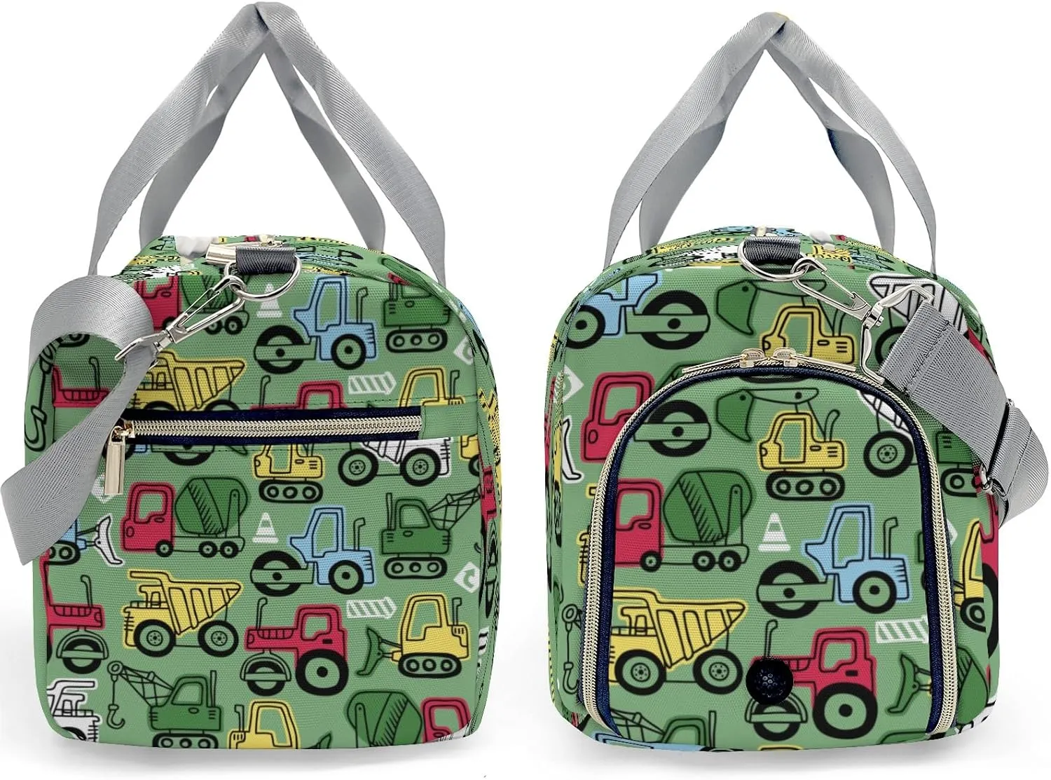 Personalized Colorful Truck On Green Dance Bag Girls Yoga Bag Dance Bag With Name,Patch Travel Duffel Bag Women Cheerleader Bag Sport Duffle Bag for Gym Ballet
