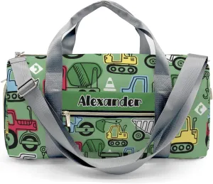 Personalized Colorful Truck On Green Dance Bag Girls Yoga Bag Dance Bag With Name,Patch Travel Duffel Bag Women Cheerleader Bag Sport Duffle Bag for Gym Ballet